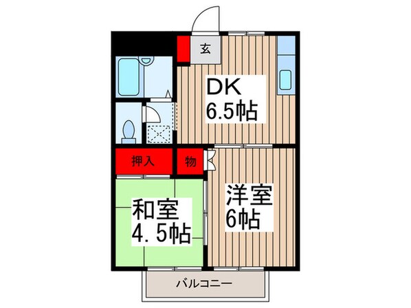 サンドリングハイムＢの物件間取画像